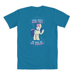 Size: 1000x1000 | Tagged: safe, artist:anjila, bon bon, sweetie drops, g4, clothes, mare of a thousand voices, shirt, t-shirt, welovefine