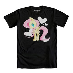Size: 1000x1000 | Tagged: safe, artist:steffy-beff, fluttershy, g4, official, clothes, female, heart, shirt, solo, t-shirt, welovefine