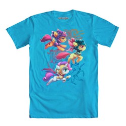 Size: 1000x1000 | Tagged: safe, apple bloom, scootaloo, sweetie belle, g4, official, armor, cape, clothes, cutie mark crusaders, shirt, t-shirt, welovefine