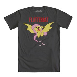 Size: 1000x1000 | Tagged: safe, fluttershy, bat pony, pony, bats!, g4, official, clothes, female, flutterbat, race swap, shirt, solo, t-shirt, welovefine