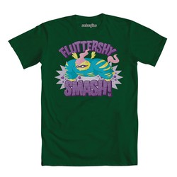 Size: 1000x1000 | Tagged: safe, fluttershy, saddle rager, g4, official, season 4, clothes, female, flutterhulk, power ponies, shirt, solo, t-shirt, welovefine