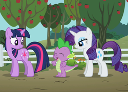 Size: 625x450 | Tagged: safe, rarity, spike, twilight sparkle, g4