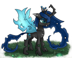 Size: 822x664 | Tagged: dead source, safe, artist:php13, princess luna, changeling, g4, askchrysalis, changelingified, female, princess lusalis, solo