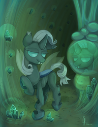 Size: 800x1035 | Tagged: dead source, safe, artist:php13, rarity, changeling, g4, askchrysalis, changelingified, female, rariling, solo