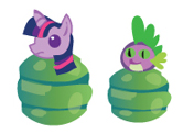 Size: 176x122 | Tagged: dead source, safe, artist:php13, spike, twilight sparkle, g4, ask, askchrysalis, cocoon, tumblr