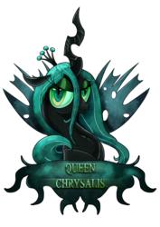 Size: 900x1273 | Tagged: dead source, safe, artist:ii-art, queen chrysalis, changeling, changeling queen, g4, bust, female, portrait, simple background, smiling, solo, transparent background