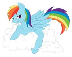 Size: 1024x806 | Tagged: safe, artist:mlp-mistymoon, artist:mrscheeseherder, rainbow dash, pegasus, pony, g4, cloud, colored pupils, female, looking at you, mare, simple background, smiling, solo, transparent background