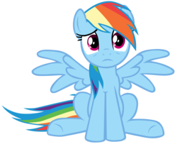 Size: 2232x1812 | Tagged: safe, artist:cloudy glow, rainbow dash, g4, female, simple background, solo, transparent background, vector, worried