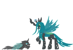 Size: 2088x1440 | Tagged: safe, artist:mf99k, queen chrysalis, changeling, changeling queen, g4, female