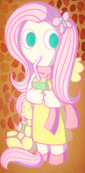 Size: 497x1000 | Tagged: safe, artist:lowhitney, fluttershy, human, g4, clothes, dress, flutterjuice, human ponidox, humanized, juice box, light skin