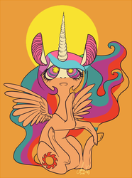 Size: 600x805 | Tagged: safe, artist:laceymod, princess celestia, g4, female, solo, wingding eyes