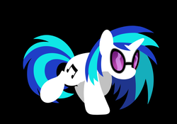 Size: 1024x717 | Tagged: safe, artist:drawponies, dj pon-3, vinyl scratch, g4, black background, female, simple background, solo