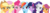 Size: 1933x488 | Tagged: safe, applejack, fluttershy, pinkie pie, rainbow dash, rarity, scootaloo, twilight sparkle, g4, blushing, simple background, smugdash, transparent background, vector