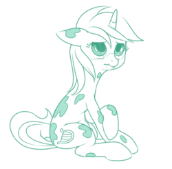 Size: 691x677 | Tagged: artist needed, safe, lyra heartstrings, cow, cow pony, pony, g4, cowified, cowra, female, monochrome, simple background, solo, species swap, udder, white background