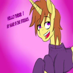 Size: 900x900 | Tagged: safe, artist:neonstreaksns, oc, oc only, pony, unicorn, ask, ink streaks replies, male, solo, stallion