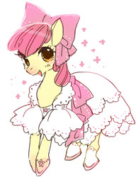 Size: 519x675 | Tagged: safe, artist:pasikon, apple bloom, g4, adorabloom, clothes, cute, dress, female, solo