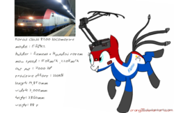 Size: 1114x720 | Tagged: safe, artist:orang111, doodle, korea, locomotive, pantograph, ponified, sketchbook mobile, train