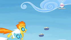 Size: 638x359 | Tagged: safe, screencap, fleetfoot, spitfire, pegasus, pony, g4, rainbow falls, goggles