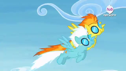 Size: 640x360 | Tagged: safe, screencap, fleetfoot, spitfire, g4, rainbow falls, puffy cheeks