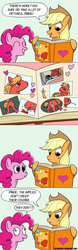 Size: 500x1600 | Tagged: safe, artist:peichenphilip, applejack, big macintosh, pinkie pie, smarty pants, earth pony, pony, g4, pinkie apple pie, butt, comic, derp, male, not creepy, photo album, plot, pseudoincest, scene parody, scrapbook, ship:pinkiemac, shipping denied, stallion, straight