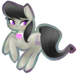 Size: 2600x2517 | Tagged: safe, artist:grandifloru, octavia melody, earth pony, pony, g4, female, mare, outline, simple background, smiling, solo, transparent background