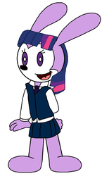 Size: 600x969 | Tagged: safe, artist:ozzyguy, twilight sparkle, rabbit, g4, bunnified, bunny sparkle, female, oswald the lucky rabbit, solo, species swap, style emulation