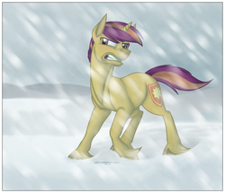 Size: 930x800 | Tagged: safe, artist:julianwilbury, oc, oc only, oc:solace, snow, snowfall, solo