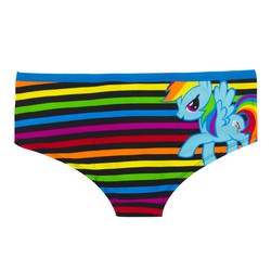 Size: 1000x1000 | Tagged: safe, rainbow dash, g4, official, bedroom eyes, clothes, female, panties, solo, striped underwear, underwear, welovefine