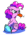 Size: 252x318 | Tagged: safe, idw, pinkie pie, crab, pony, g4, angry, conch, cropped, female, glare, hermit crab, raspberry, shell, sitting, solo, tongue out