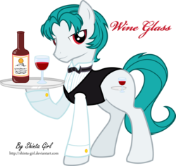 Size: 1024x967 | Tagged: safe, artist:shinta-girl, oc, oc only, solo, wine, wine glass