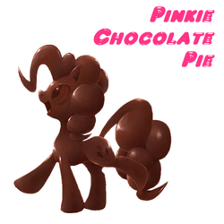 Size: 500x500 | Tagged: safe, artist:30clock, pinkie pie, chocolate pony, pony, g4, chocolate, female, food, pixiv, solo