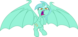 Size: 1868x882 | Tagged: safe, artist:pandaheroslair, lyra heartstrings, alicorn, bat pony, bat pony alicorn, pony, bats!, g4, bat ponified, bat wings, female, horn, lyrabat, race swap, simple background, solo, transparent background, wings