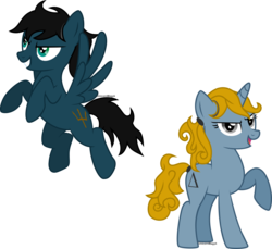 Size: 4000x3659 | Tagged: safe, artist:unicornmagyk, pegasus, pony, unicorn, annabeth chase, heroes of olympus, high res, percy jackson, percy jackson and the olympians, ponified