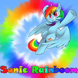Size: 700x700 | Tagged: safe, artist:30clock, rainbow dash, g4, sonic rainboom (episode), female, pixiv, solo, sonic rainboom