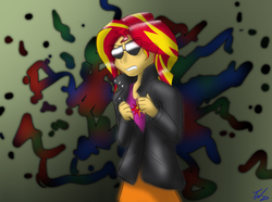 Size: 1345x998 | Tagged: safe, artist:tunderi, sunset shimmer, equestria girls, g4, female, solo