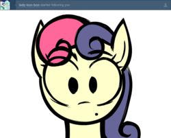 Size: 596x480 | Tagged: safe, bon bon, sweetie drops, earth pony, pony, tumblr:bonbonandlyra, g4, female, mare, solo, tumblr