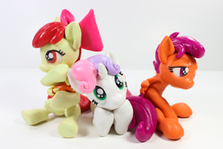 Size: 5184x3456 | Tagged: safe, artist:dustysculptures, apple bloom, scootaloo, sweetie belle, g4, cutie mark crusaders, sculpture