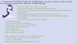 Size: 672x384 | Tagged: safe, rarity, g4, /mlp/, 4chan, 4chan screencap, anon in equestria, greentext, rejection, rejection is magic, sad, text