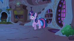 Size: 1054x592 | Tagged: safe, screencap, twilight sparkle, pony, unicorn, g4, owl's well that ends well, season 1, female, mare, solo, unicorn twilight