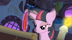 Size: 1054x592 | Tagged: safe, screencap, twilight sparkle, g4, owl's well that ends well, eyes, female, lidded eyes, solo