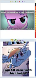 Size: 264x559 | Tagged: safe, diamond tiara, king sombra, rainbow dash, derpibooru, g4, exploitable meme, juxtaposition, juxtaposition win, meme, meta