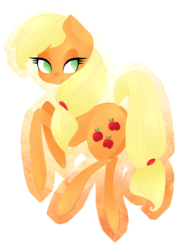 Size: 2096x3000 | Tagged: safe, artist:grandifloru, applejack, earth pony, pony, g4, female, looking back, simple background, solo, transparent background