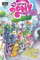 Size: 922x1400 | Tagged: safe, artist:andypriceart, idw, applejack, derpy hooves, doctor whooves, fluttershy, king sombra, pinkie pie, princess cadance, princess celestia, princess luna, queen chrysalis, rainbow dash, rarity, shining armor, spike, time turner, twilight sparkle, alicorn, pony, g4, spoiler:comic, comics, cover, dark mirror universe, equestria-3, female, mane six, mare, observer, twilight sparkle (alicorn)