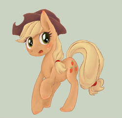 Size: 800x774 | Tagged: safe, artist:yachimata, applejack, earth pony, pony, g4, female, pixiv, simple background, solo