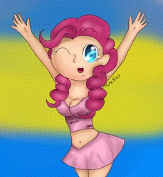 Size: 855x934 | Tagged: safe, artist:xcuteikinz, pinkie pie, human, g4, female, humanized, light skin, solo