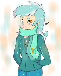 Size: 4000x5000 | Tagged: safe, artist:bloodyhellhayden, lyra heartstrings, human, g4, absurd resolution, clothes, female, humanized, light skin, scarf, solo