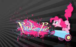 Size: 7680x4800 | Tagged: safe, artist:radostt, pinkie pie, g4, absurd resolution, female, partillery, party cannon, solo, vector, wallpaper