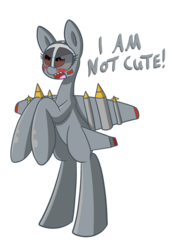 Size: 1280x1810 | Tagged: safe, artist:scramjet747, oc, oc only, oc:blitz, original species, plane pony, pony, a-10 thunderbolt, angry, bipedal, blatant lies, blushing, cute, funny, i'm not cute, ocbetes, plane, solo, style emulation, tsundere