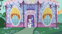 Size: 1054x592 | Tagged: safe, screencap, opalescence, rarity, g4, my little pony: friendship is magic, owl's well that ends well