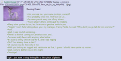 Size: 760x383 | Tagged: safe, fleur-de-lis, g4, /mlp/, 4chan, 4chan screencap, anon in equestria, feels, greentext, meta, rejection, rejection is magic, sad, text